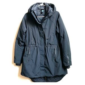 Warm coat with hi-lo hem & cinch waist - Like New!